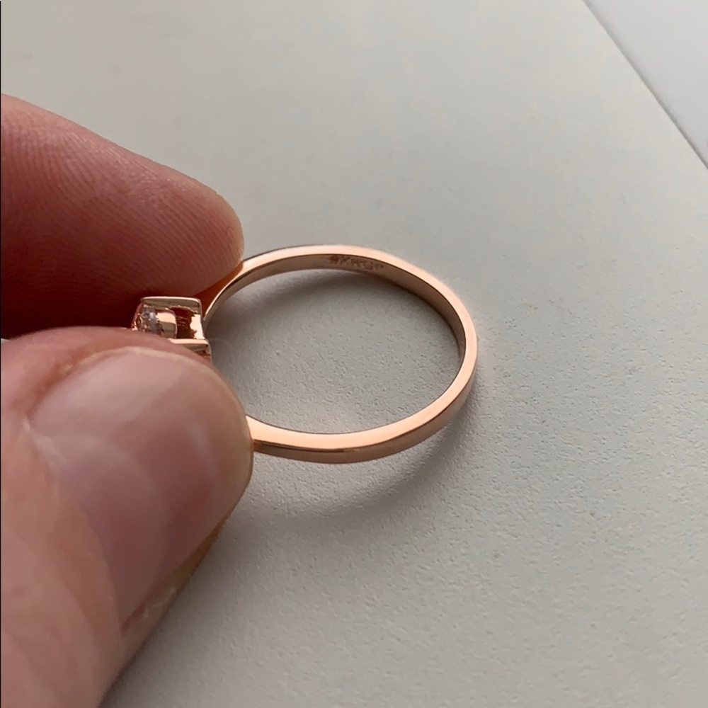 Flower Zircon wedding Rings Crystals Rose Gold - Picture 6 of 8